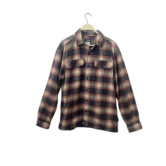 PATAGONIA M'S FJORRD MENS LONG SLEEVE BUTTON DOWN FLANNEL PLAID WARM SHIRT SZ M - Picture 1 of 13